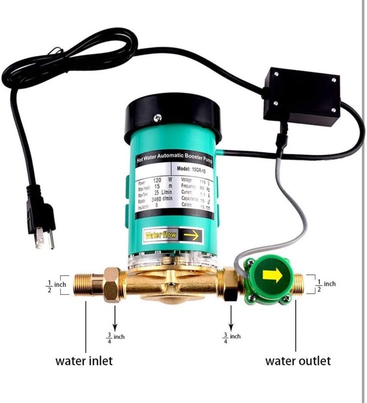 Pressure Pumps 115V/60Hz 3/4 inch Outlet 120W Water Pressure Booster Pump W/