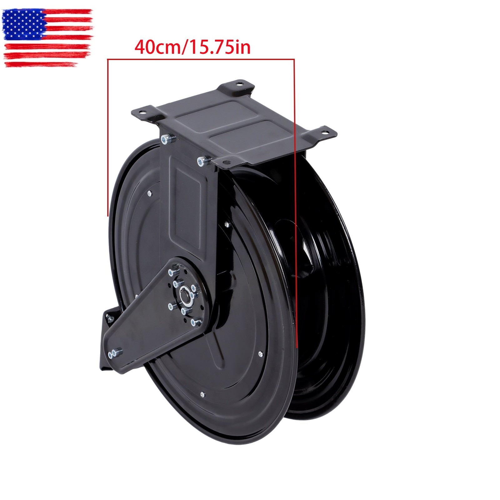 Pressure Washer Hose Reel 50ft with Swivel Arm, 3/8″ NPT Outlet Pipe, 4000 PSI