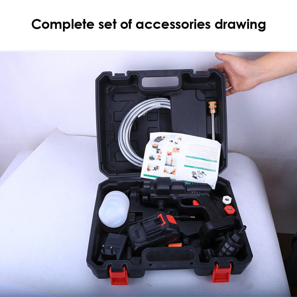 Portable Cordless Electric High Pressure Water Spray Gun Car Washer Cleaner Tool