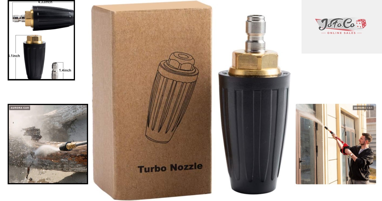 Durable 4000 PSI Turbo Nozzle for Effortless Cleaning of Brick, Concrete & Vinyl