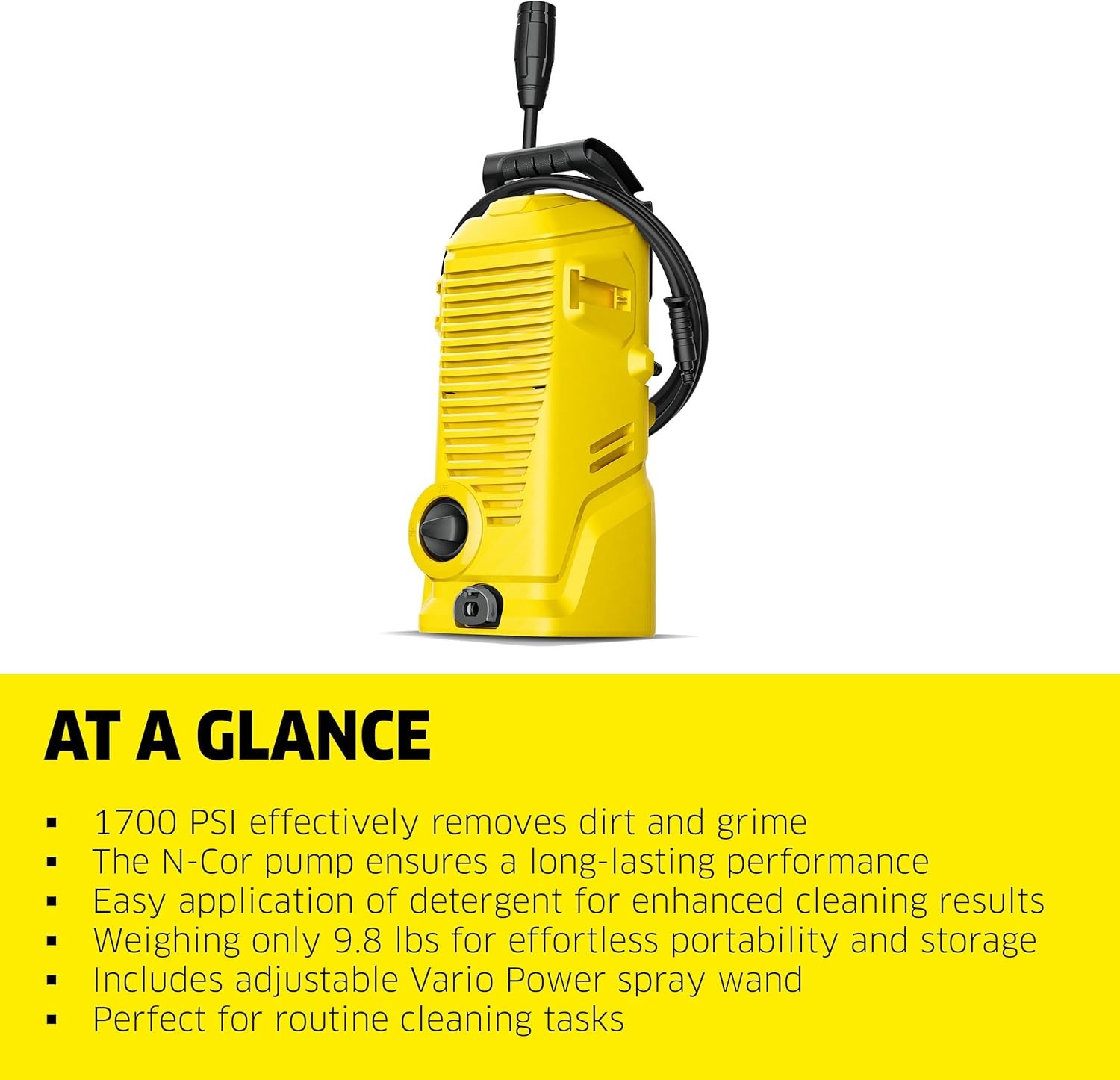 Pressure Washer K 1 Max 1.45 GPM 1700 PSI Trigger Spray Gun & Vario Power Spray