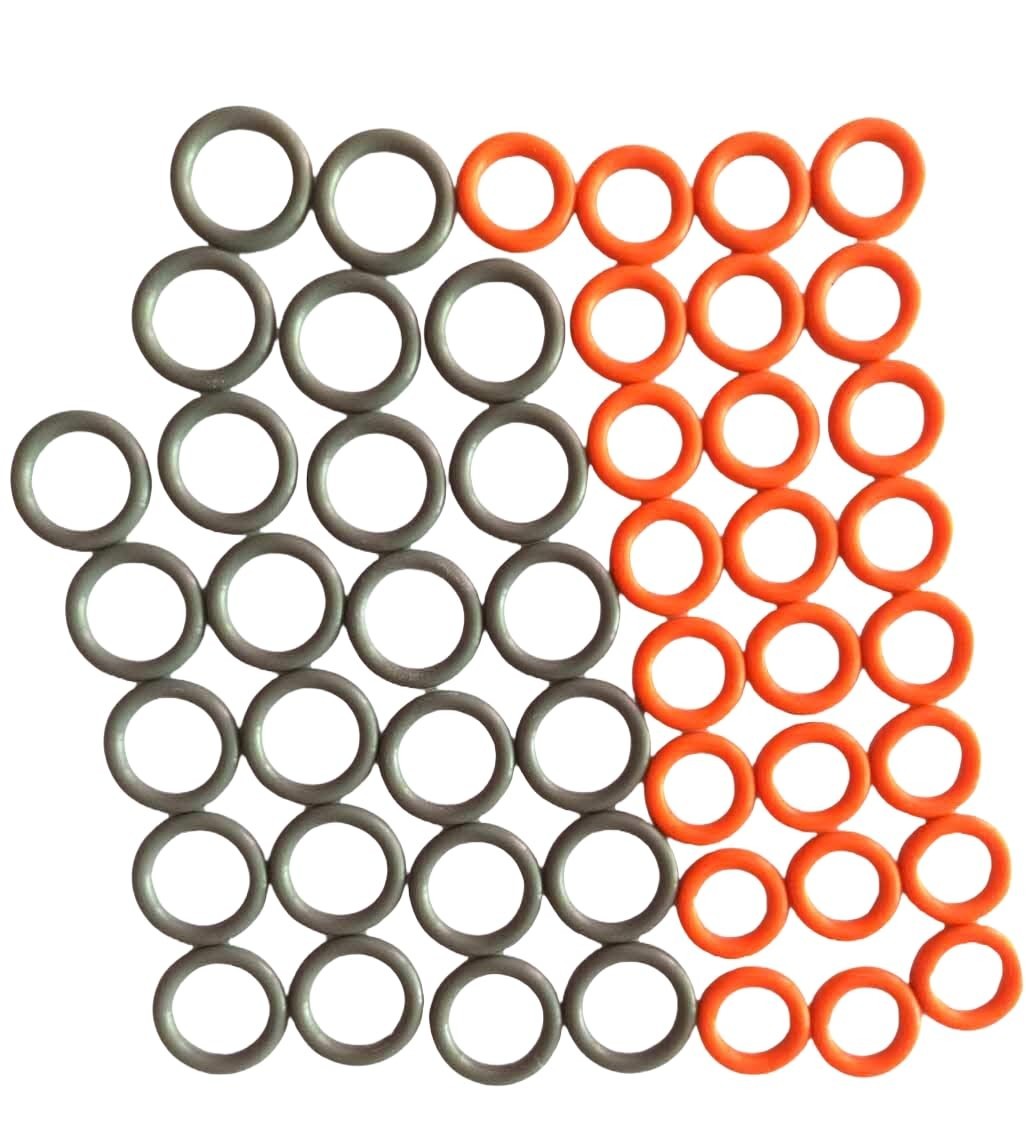 Quick Connect O Rings For Pressure Washer, 1/4″ 3/8″, 50 Pcs, Red Grey