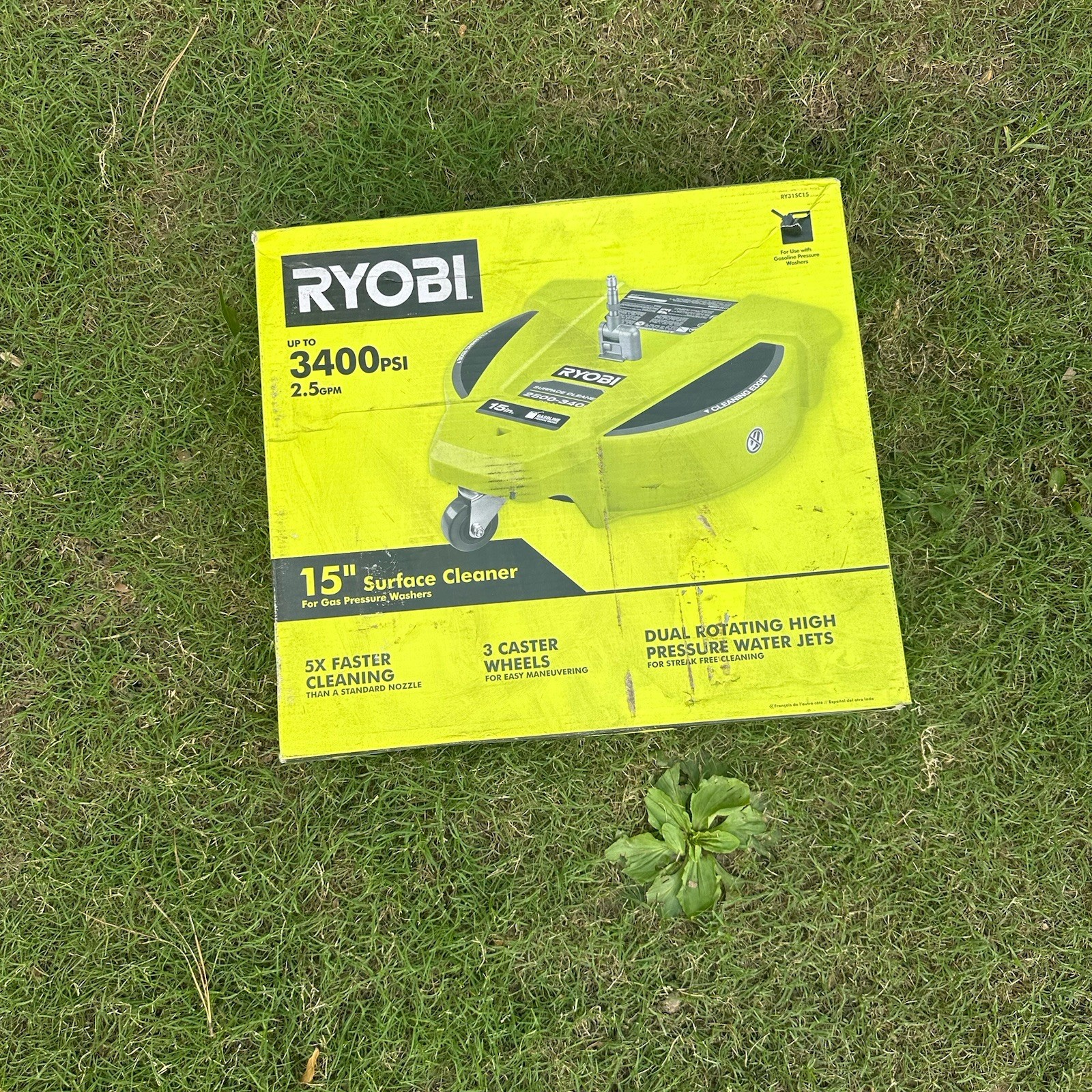 RY31SC15, Ryobi 15 in. 3400 PSI Pressure Washer Surface Cleaner with Wheels