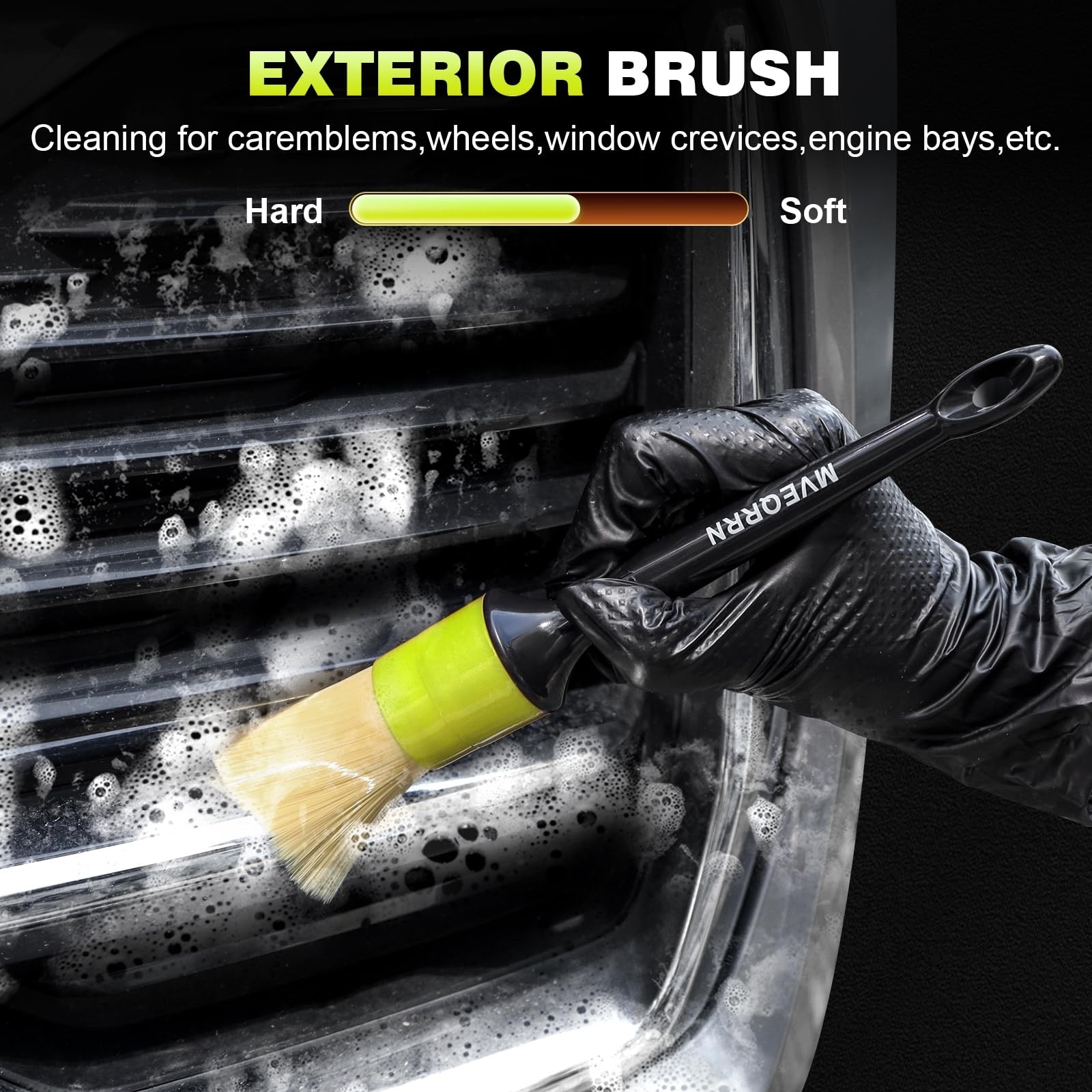 10PCS Car Detailing Brush Set,Boars Hair Car Cleaning Detail Brush kit,Ultra
