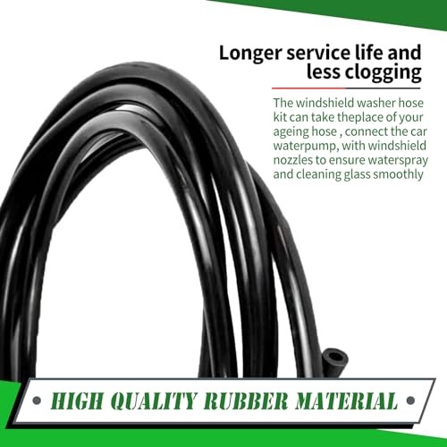 30 PCS Car Windshield Washer Hose Kit, 13Ft Rubber Washer Hose, 30 PCS Vehicle