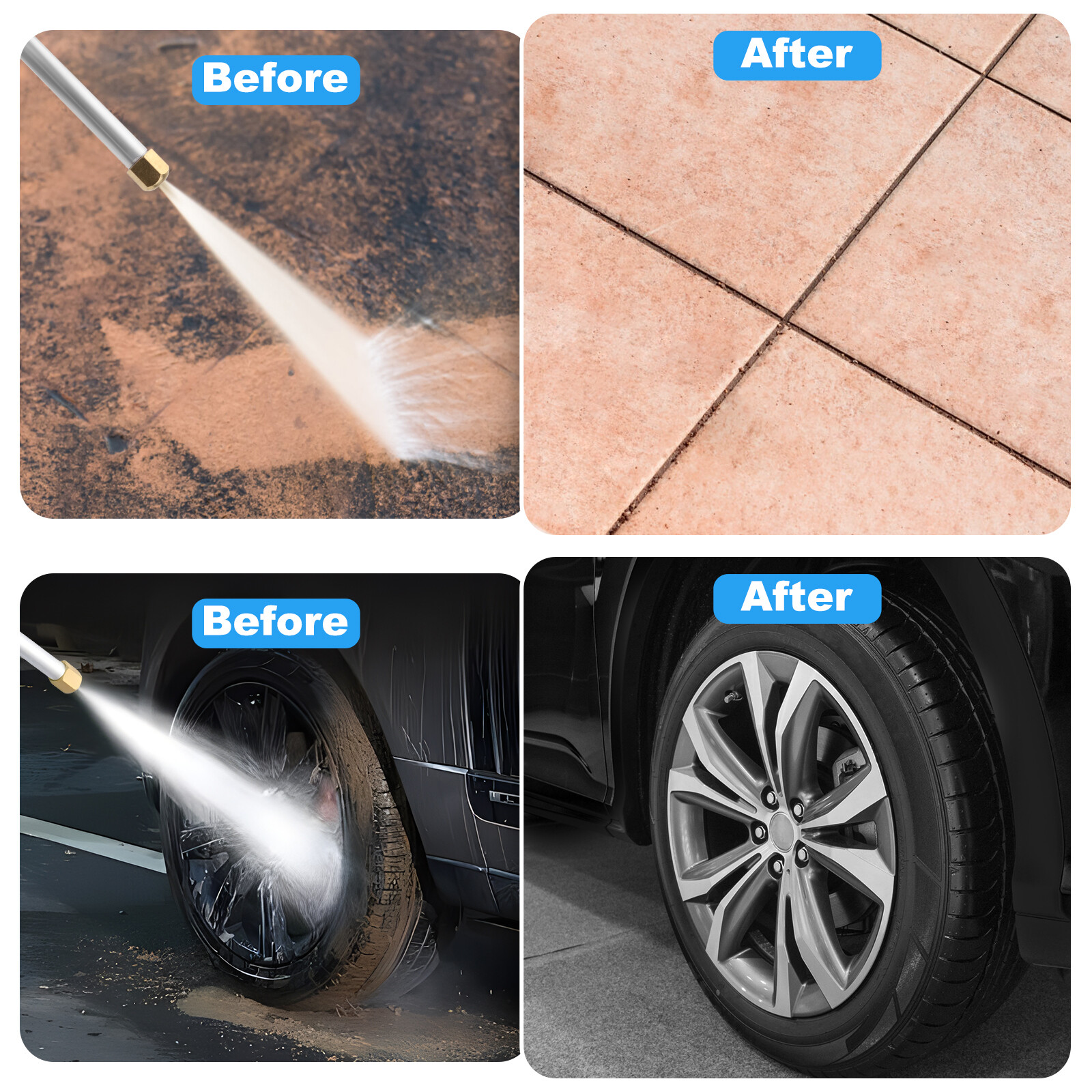 Upgraded High Pressure Power Washer Water Spray Gun Nozzle For Car Garden Hose