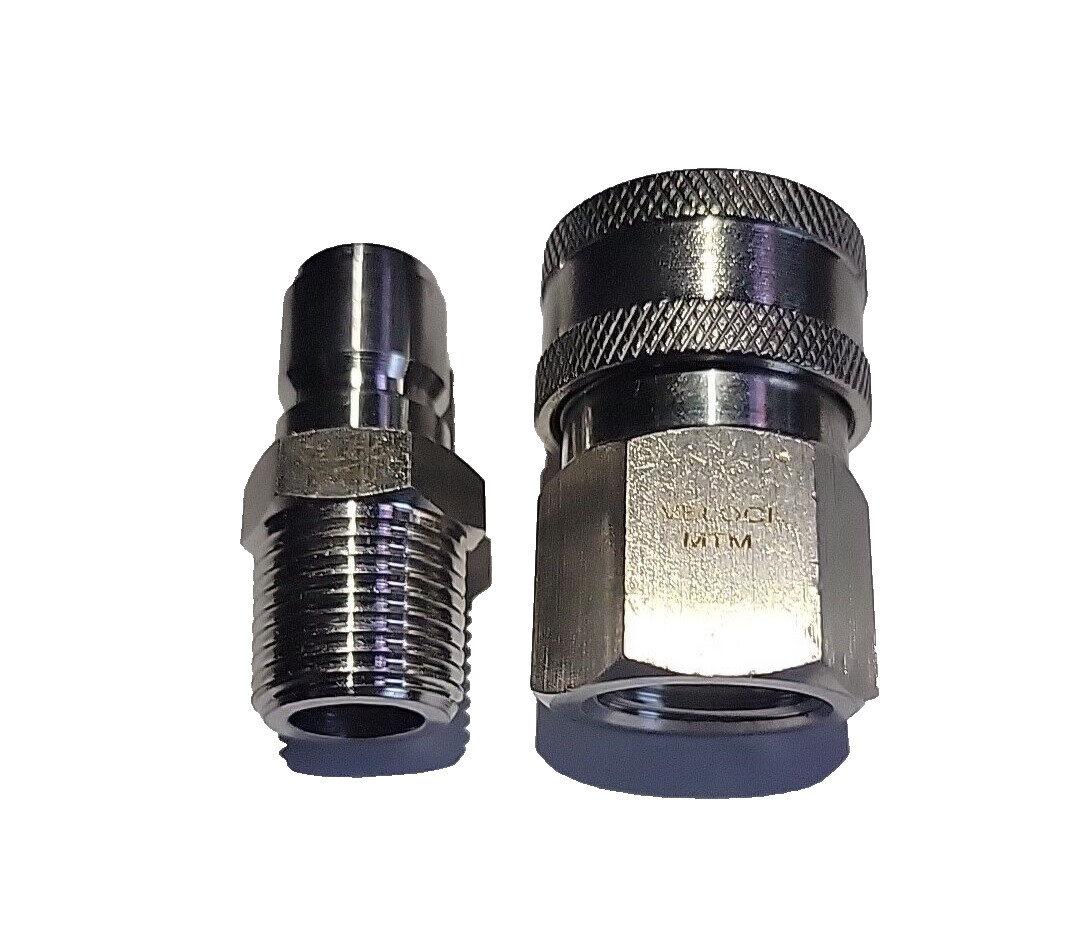 MTM 1/2 NPT -1/2 Female Quick Connect SS Coupler Set 24.0065 Hydro Excavating