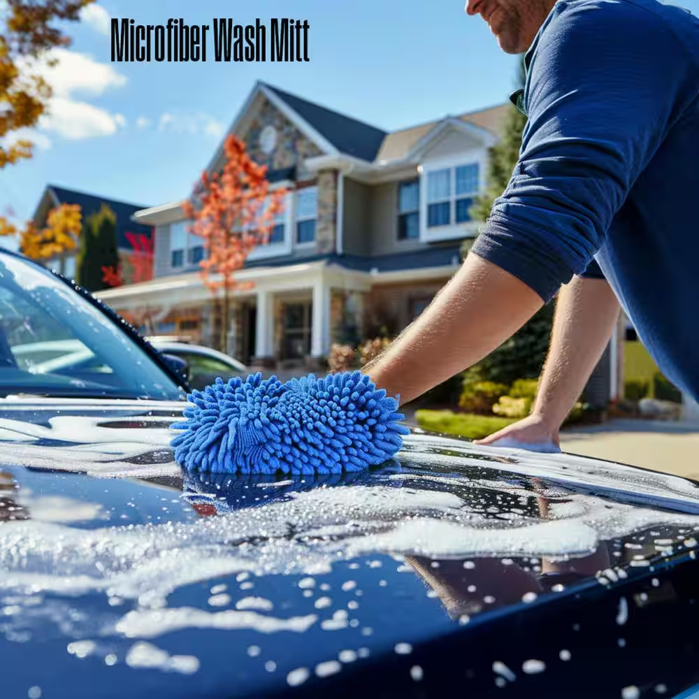 Auto Pressure Washer Accessory Kit, Auto Foam Cannon with Microfiber Wash Mitt a
