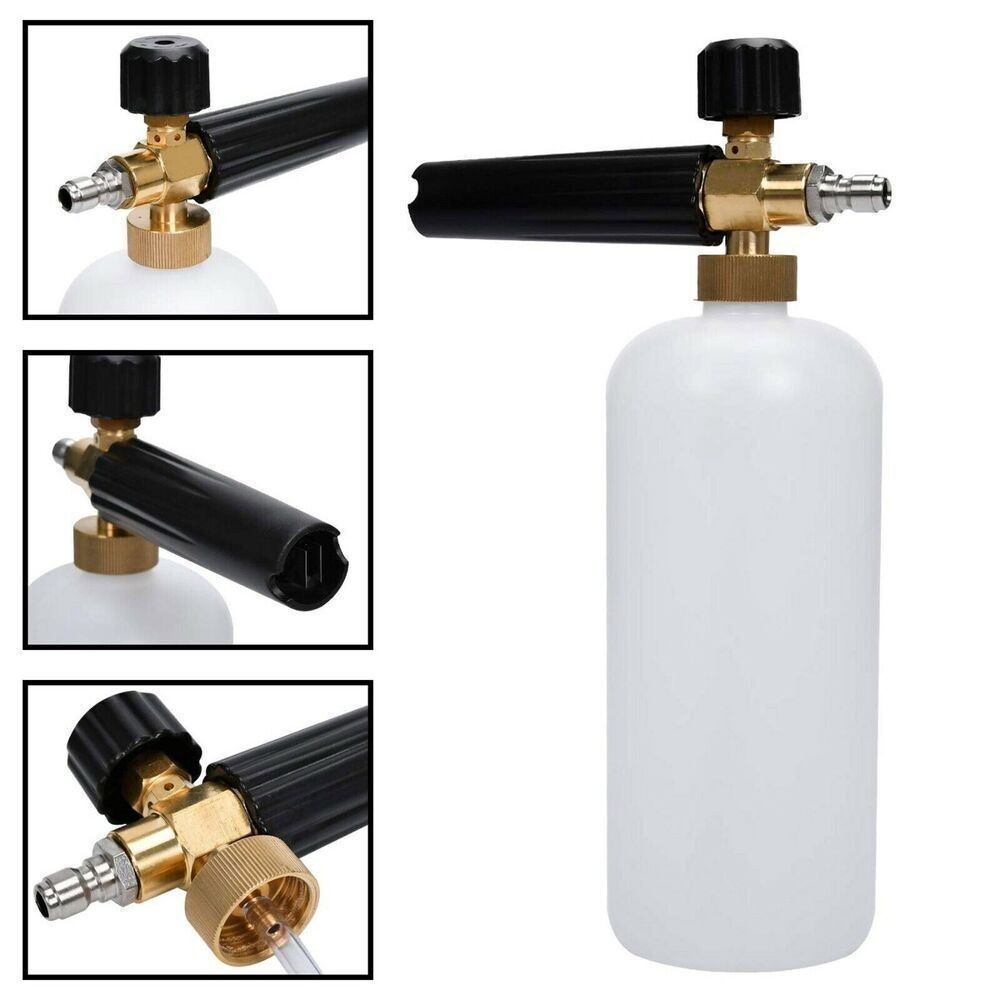 1/4″ High Pressure Washer Snow Foam Cannon Lance Gun 1L Bottle with 5 Nozzle Kit