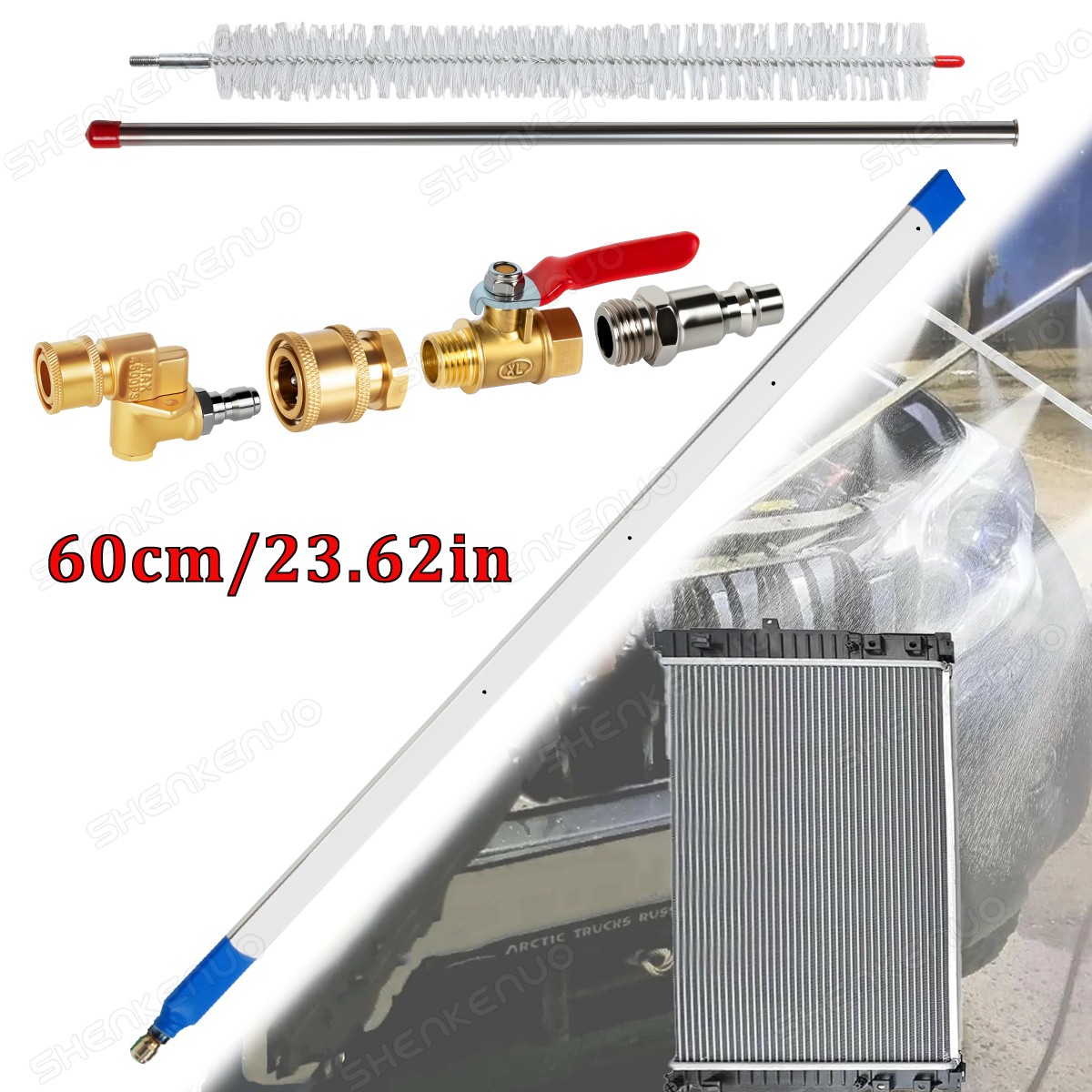 60cm/23.62in Radiator Cleaning Wand – Over 4500PSI Portable Pressure Washer Tool