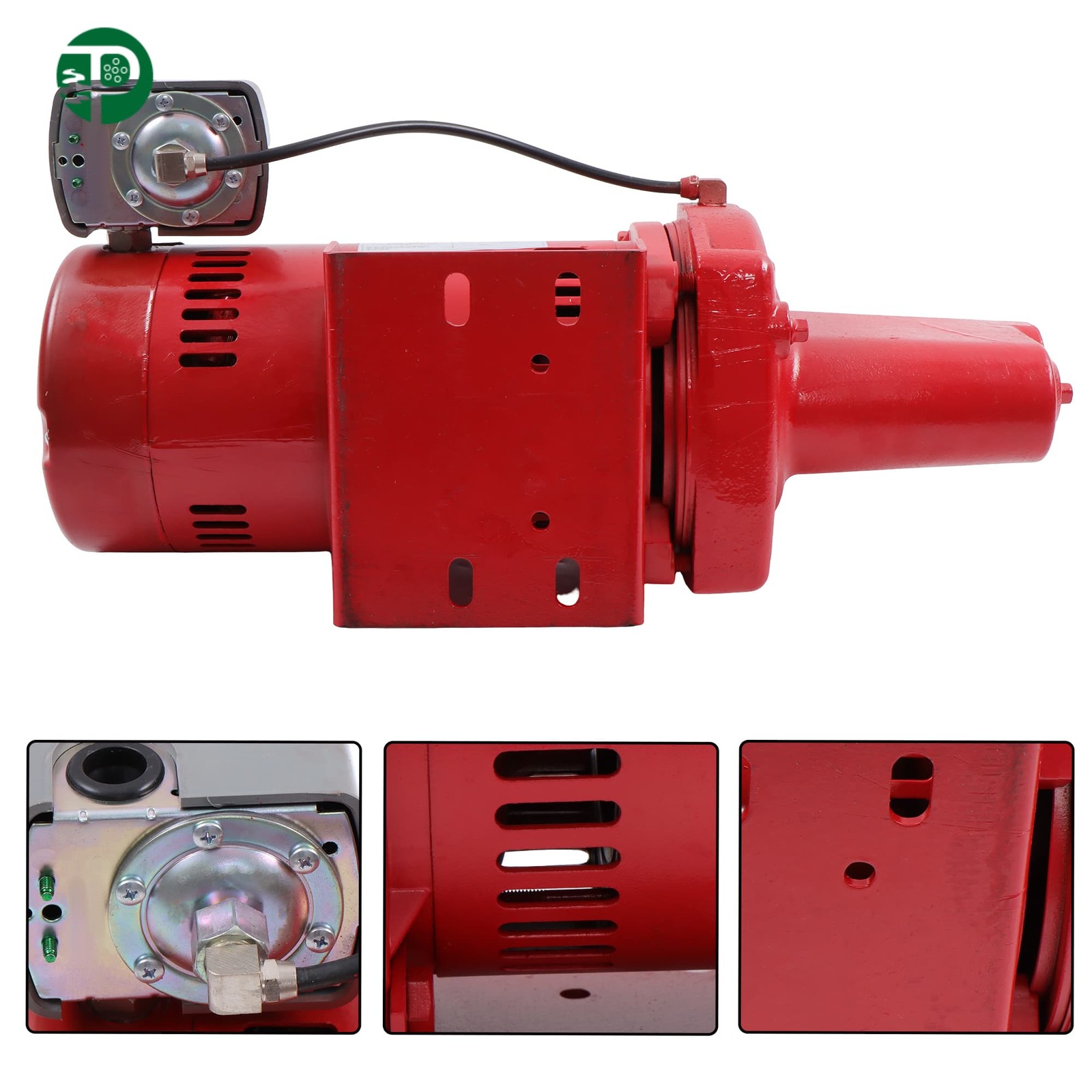 Shallow Well Jet Pump Cast Iron 1 HP 23 GPM Dual Voltage 115/230 Volt Red 602208
