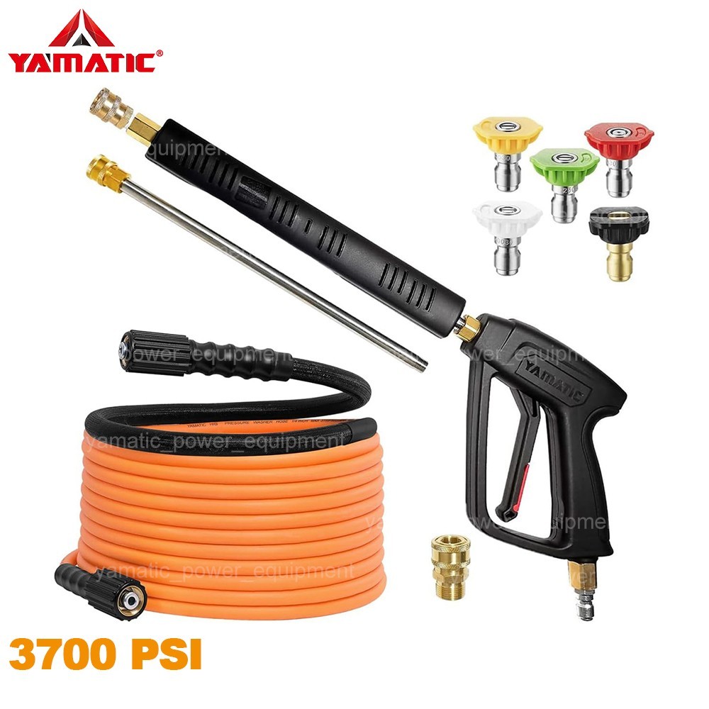 YAMATIC 4000 psi Pressure Washer Gun and 25 ft Flexible Hose 3700 psi