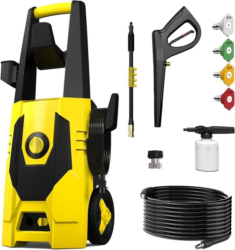 AgiiMan Electric Pressure Washer – 4500PSI Max 3.1 GPM Power Washer With 35FT Po
