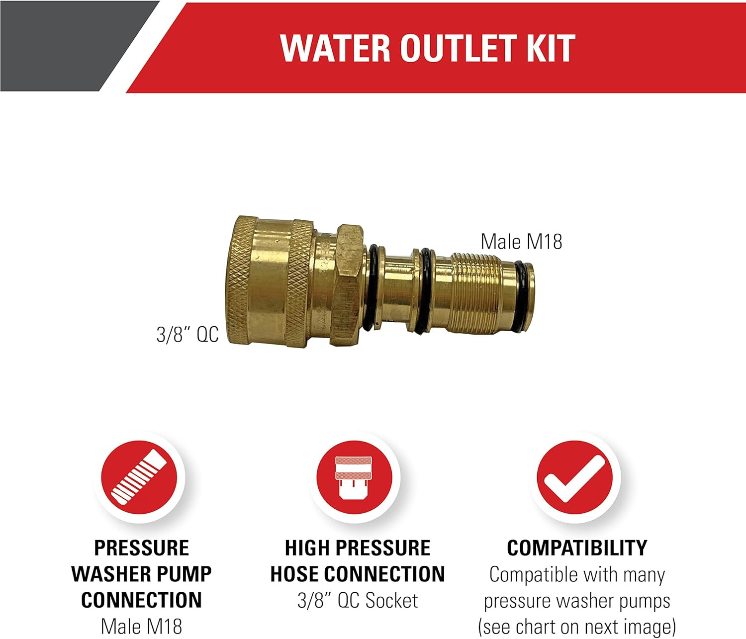 Cleaning 7110331 Replacement Water Outlet Kit for AAA Pressure Washer Pumps