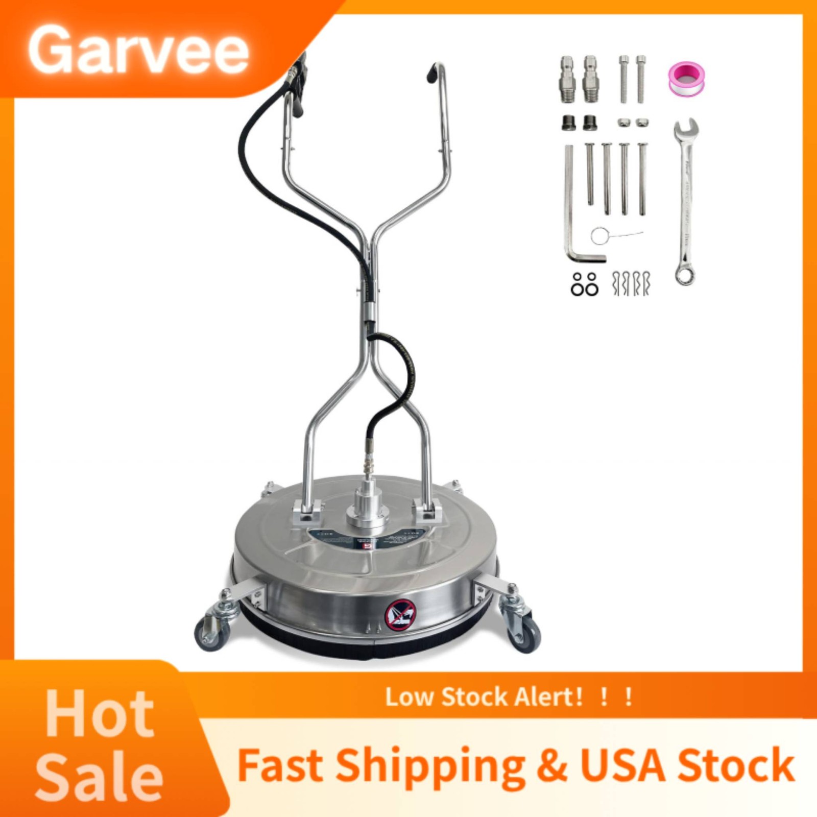 Dual Handles And 4 Wheels Attached On 20 in Pressure Washer Surface Cleaner, 460