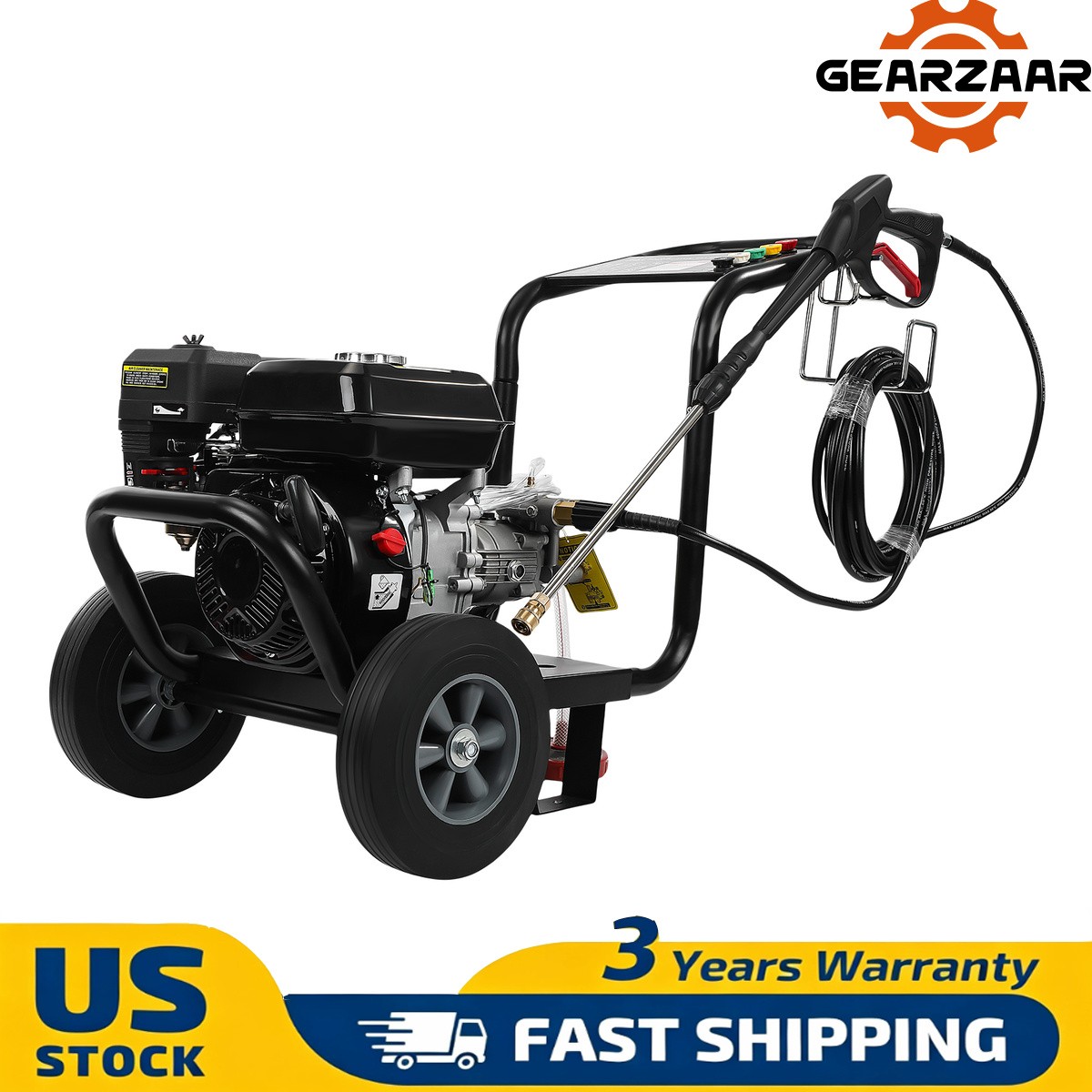 Gas Pressure Washer 3500PSI 2.6 GPM 212CC with 5 Nozzle Set for Cars 212cc