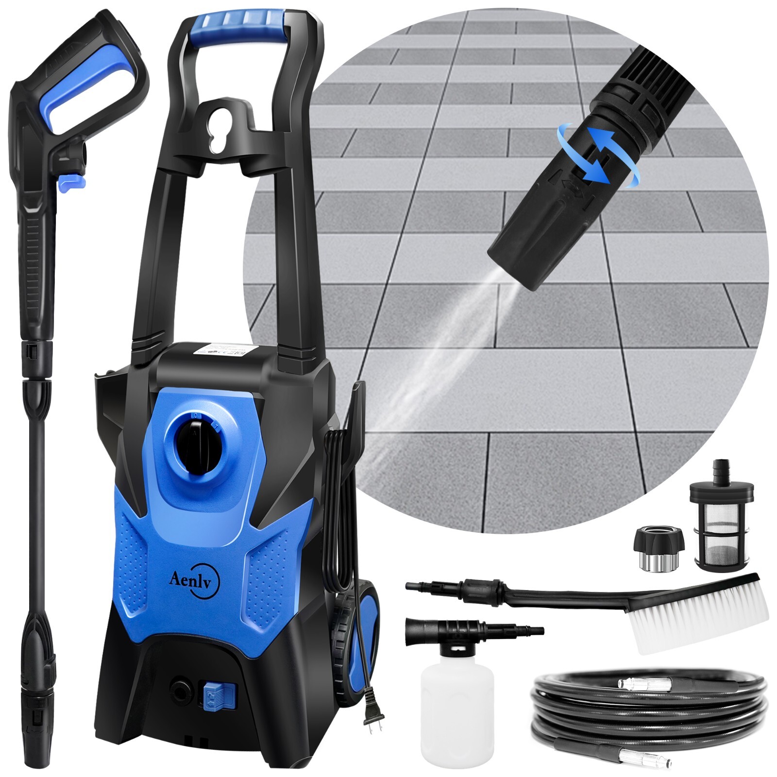 Electric Pressure Washer, Electric Power Washer with Rotatable Nozzles, 3200 PSI