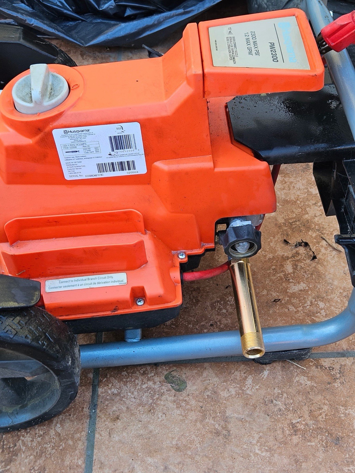 Husqvarna PW2300 Electric Pressure Washer 120v 14.5amp 2300 psi 1.2 GPS Local PU