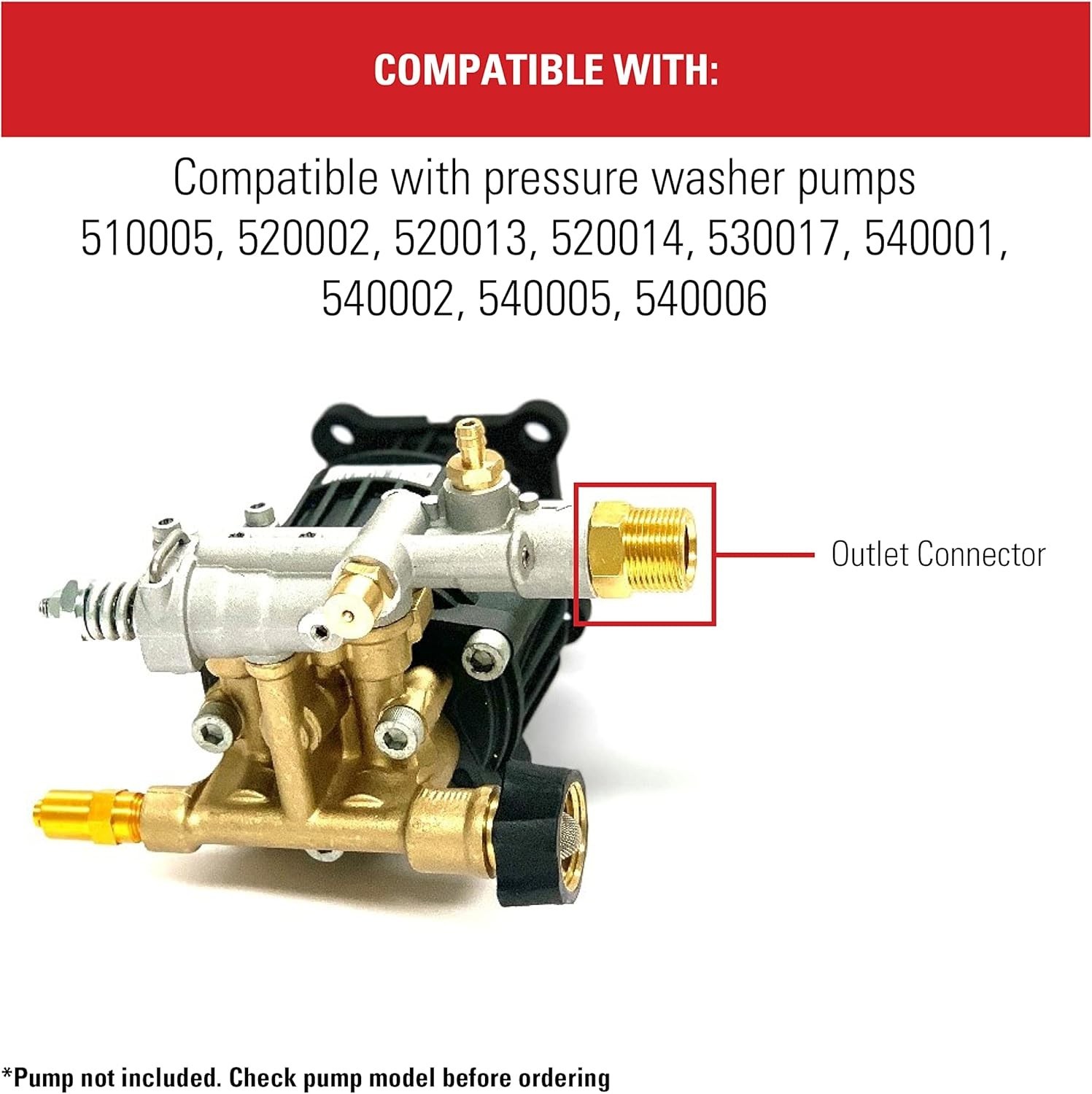 Versatile Pressure Washer Outlet Connector for Gas Pumps – 1.6inch Gold