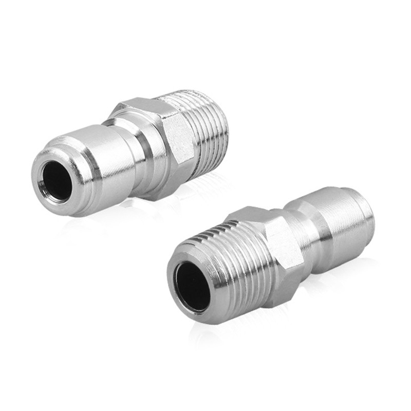 2Pack NPT 3/8 Inch Pressure Washer Coupler Quick Connect Plug Male 3/8 Connector