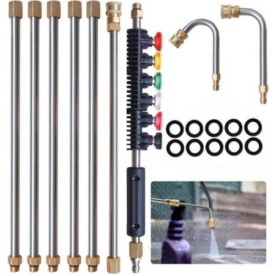 4000PSI 120″Pressure Washer Wand Extension Power Lance Gun Attachment Nozzle Tip