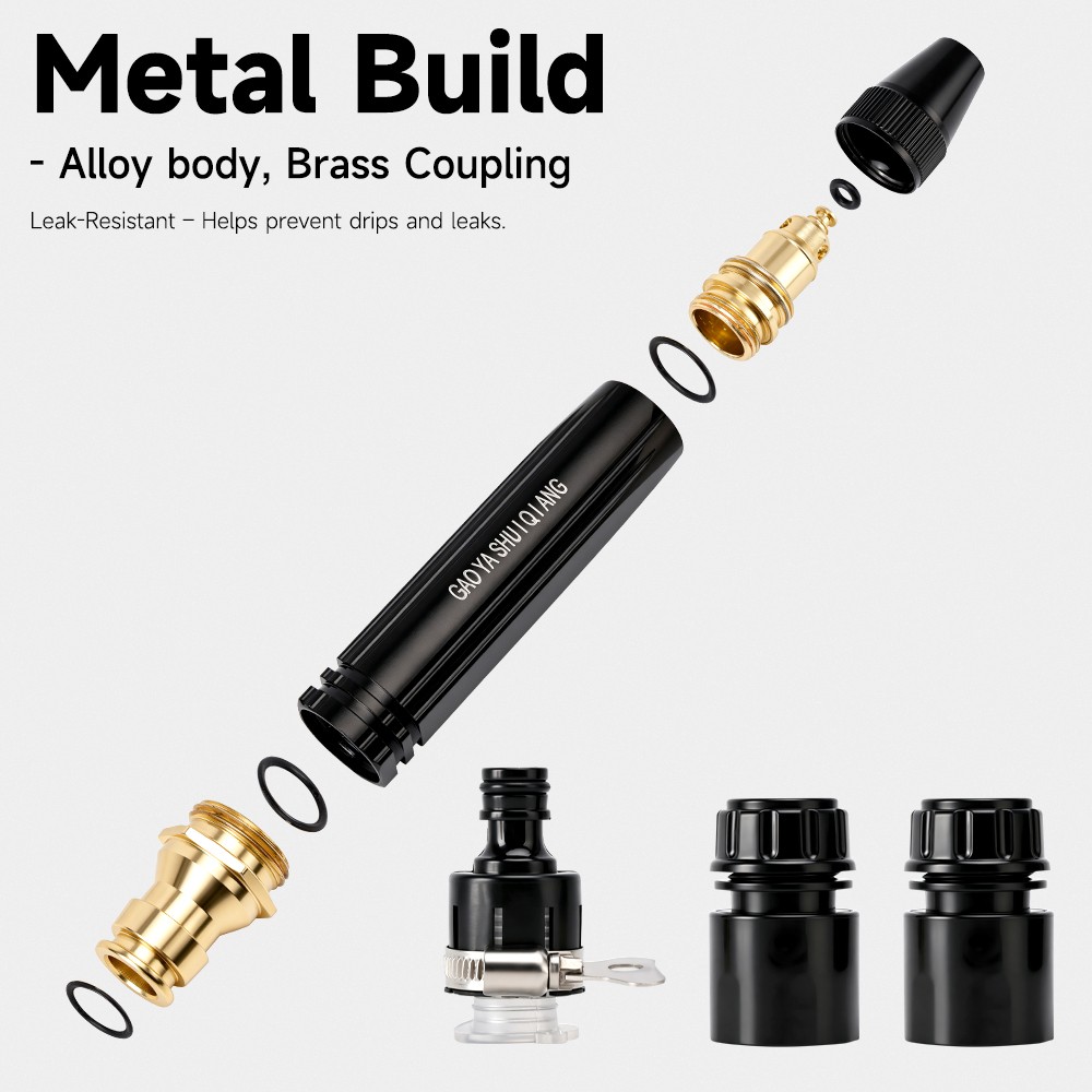 2 PCS High Pressure Garden Hose Nozzle Set 3 Adjustable Spray Patterns