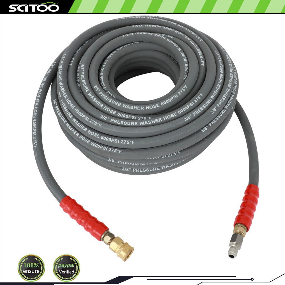 6000psi Hot Water Pressure Washer Hose Non-Marking 2-Braid R2 3/8″ x 100 ft