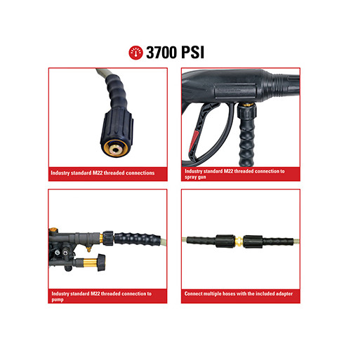 Simpson 41109 Morflex Pressure Washer Hose, Rated Up to 3700 PSI, 5/16 In. x 50