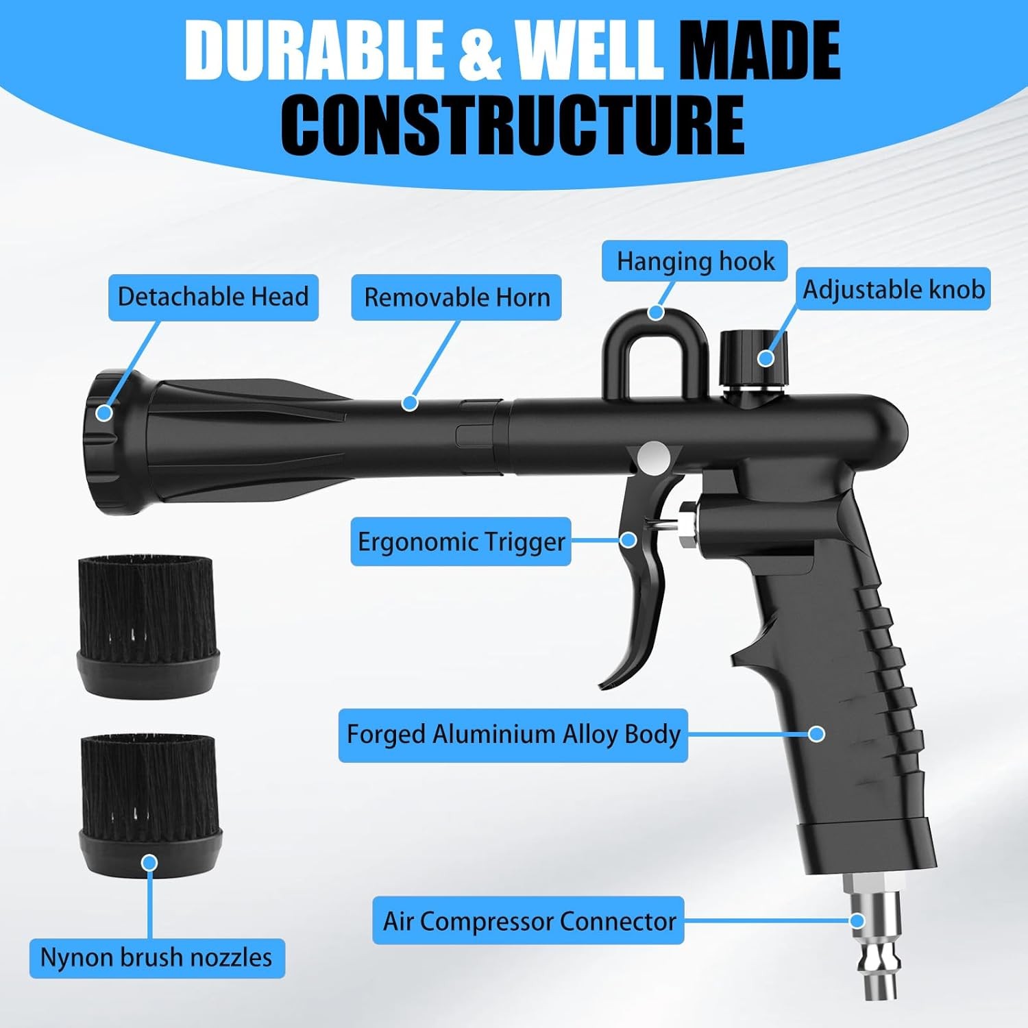 Air Cleaning Gun for Car Interior Detailing, High Pressure Air Blower Auto Detai