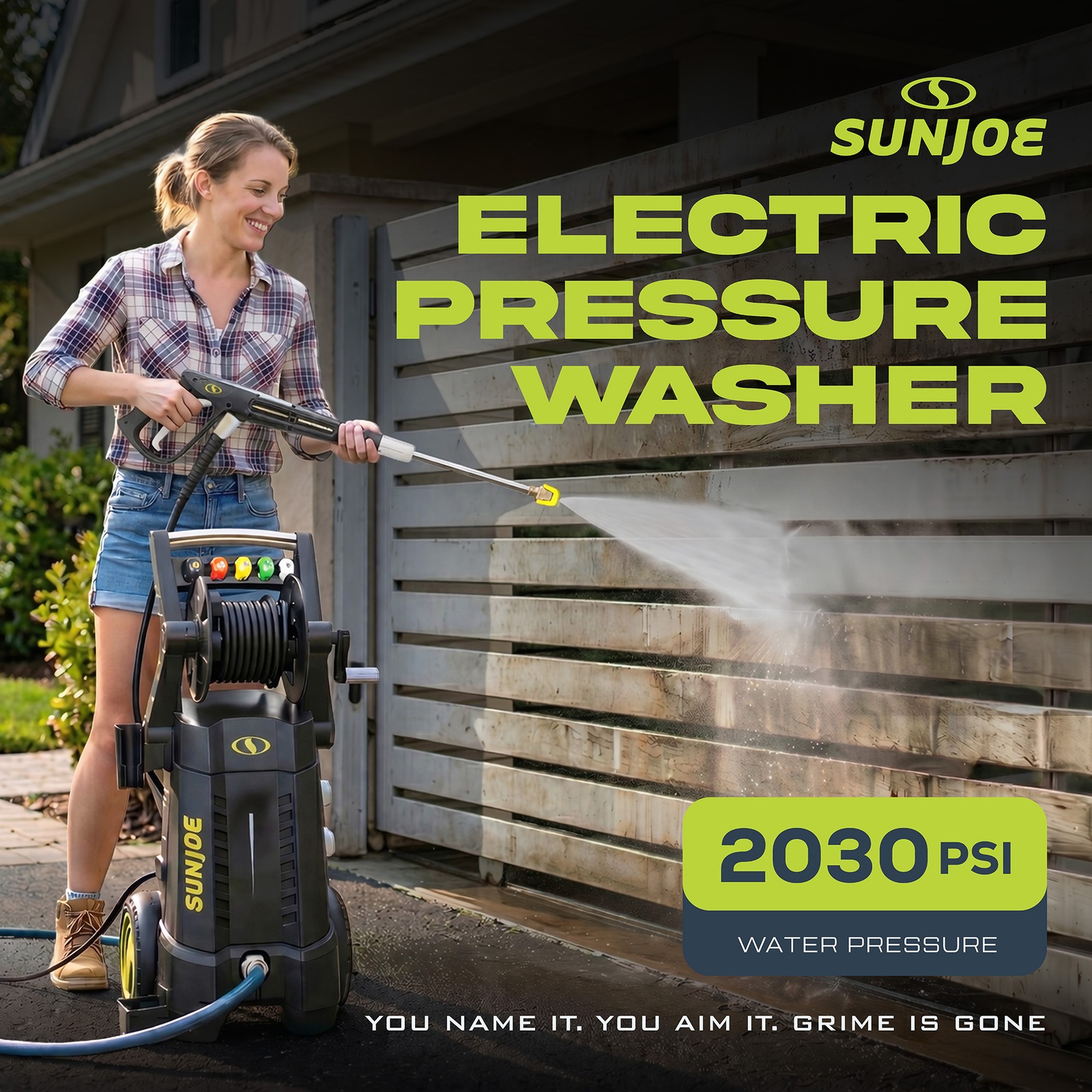 Sun Joe 14.5 Amp 2030 PSI Corded Electric Pressure Washer w/ Hose Reel(Open Box)