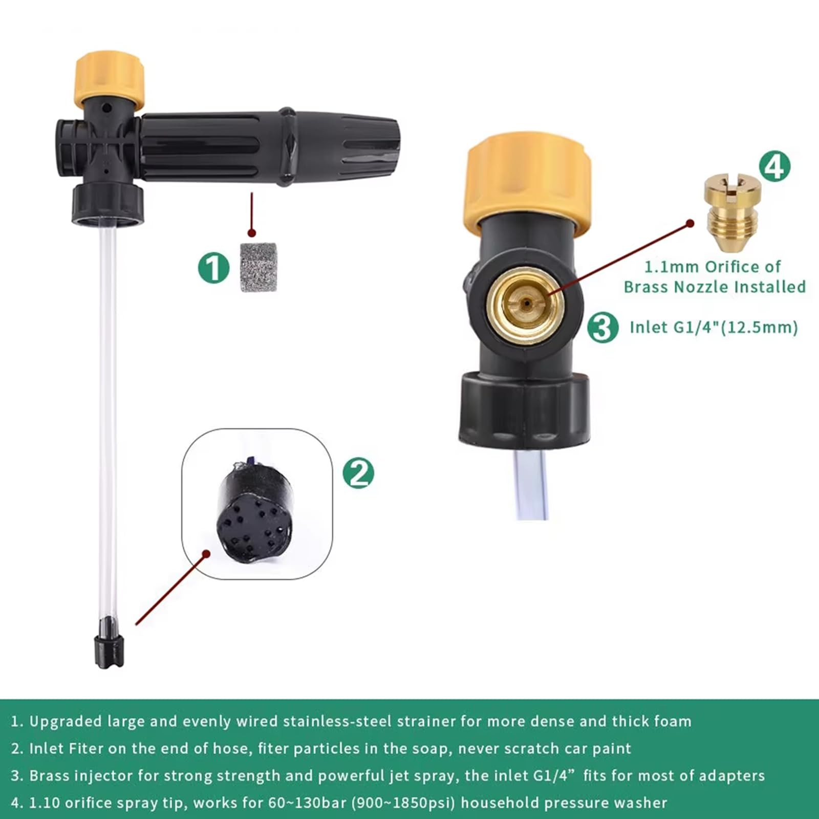 BEARFORCE Electric Pressure Washer DIY Foam Cannon with Connector, Power Wash…