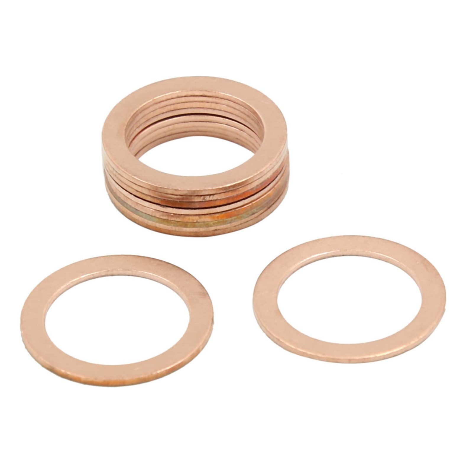 10 PCS M18x24.5mmx1mm Copper Crush Washers, Flat Car Sealing Gaskets, Rings