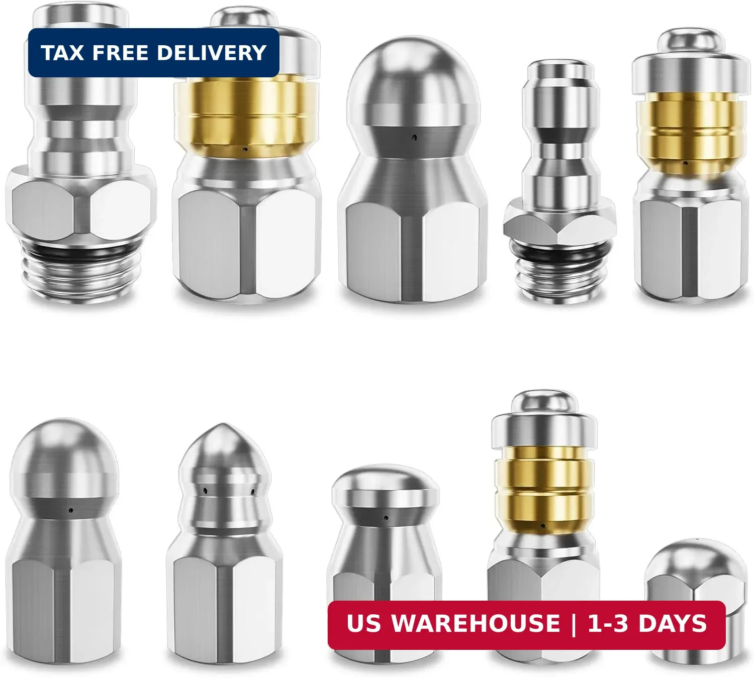Jetter Heads Kit (Pack of 10) Jetter Nozzle Kit Rotating Button Drain Cleaning N