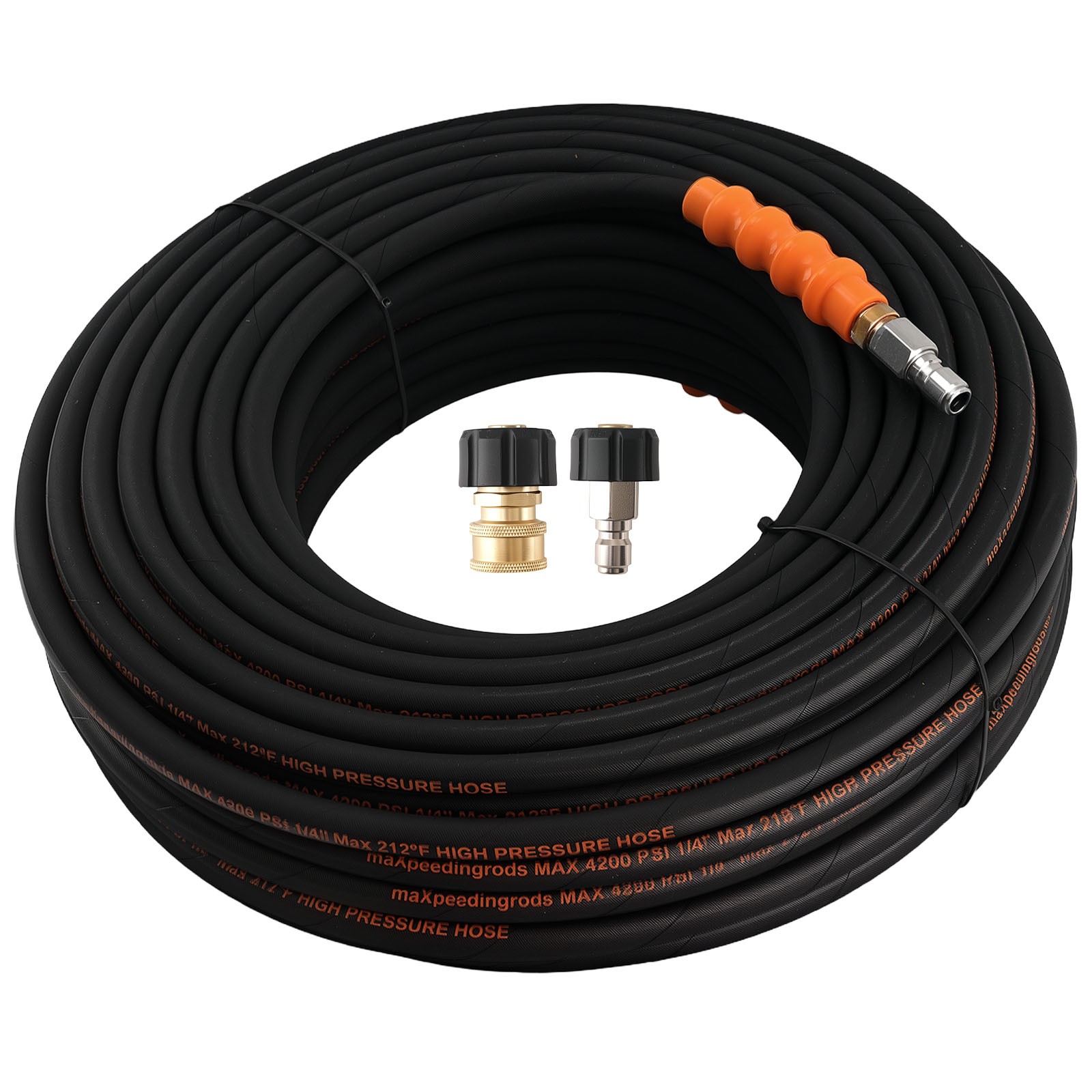 1/4″ Pressure Washer Hose 150 Feet 4200PSI Steel Braided Rubber Kink Resistant