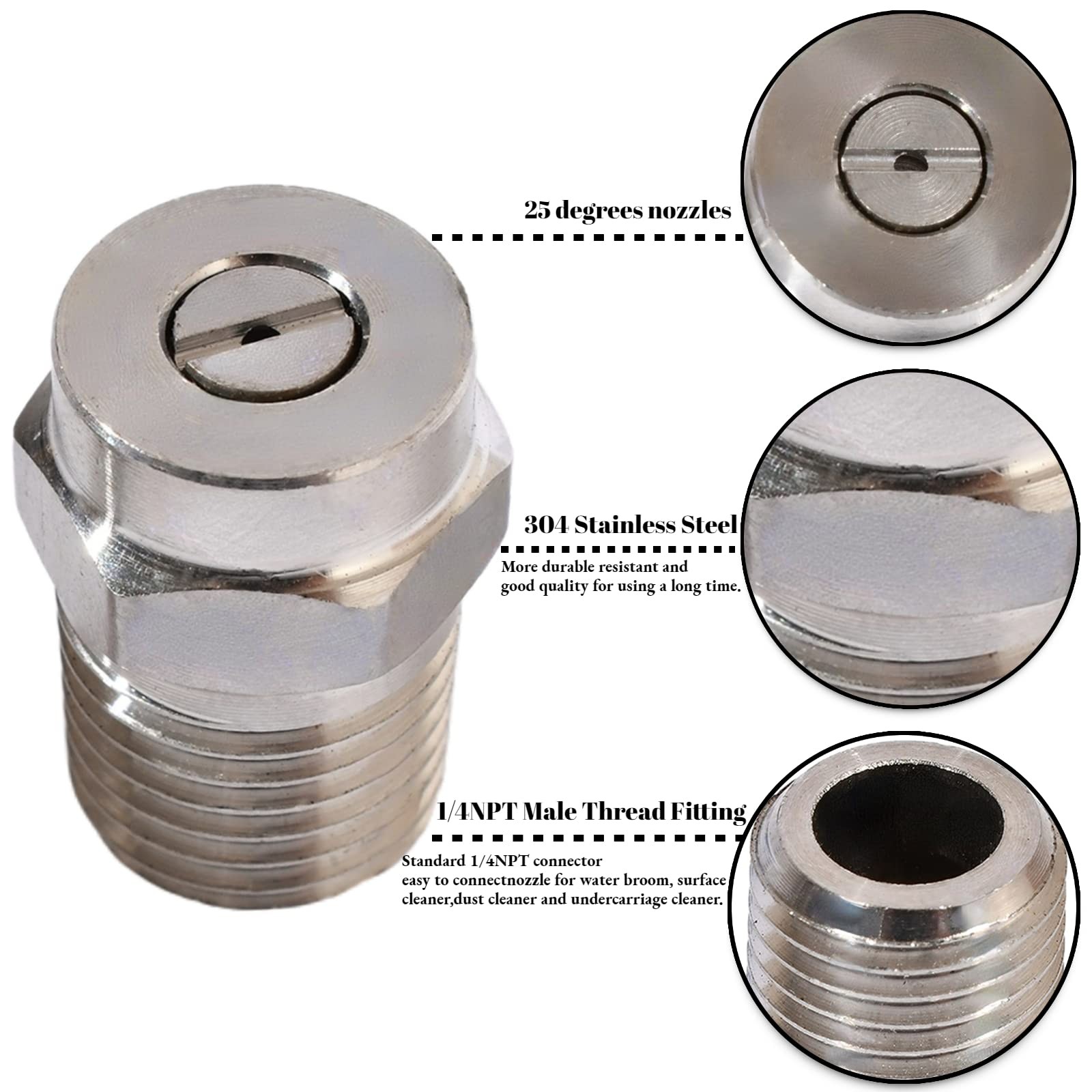 Pressure Washer Threaded Spray Nozzle Tips Universal for Surface Cleaner 40 D…