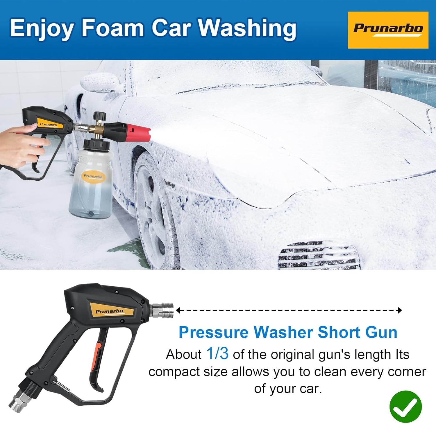 Car Pressure Washer with Foam Gun 5200 PSI,Heavy Duty Brass Snow Foam Cannon Kit