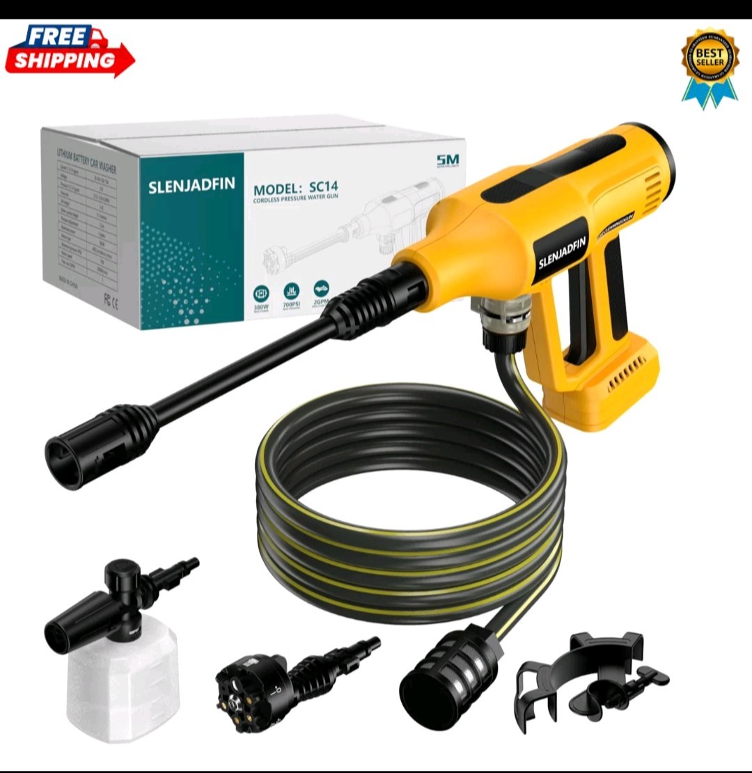 Cordless Pressure Washer for Dewalt 20V Battery 700 PSI Portable Handheld Power