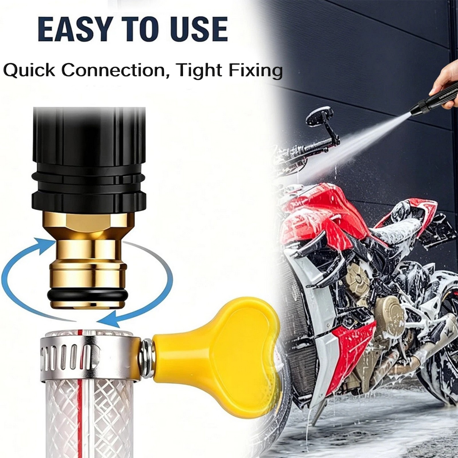 High Pressure 11 Bar Booster Water Gun Nozzle Jet for Car Wash Garden Cleaning