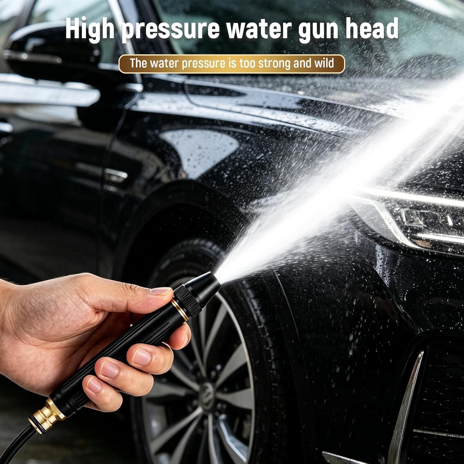 2× Home High-Pressure Car Wash Water Gun w/ Booster Nozzle Garden Watering Spray