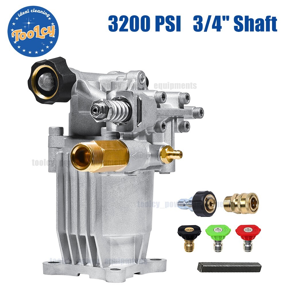 TOOLCY 3/4″ Horizontal Pressure Washer Pump 2600-3200PSI 2.5GPM for Honda Ryobi