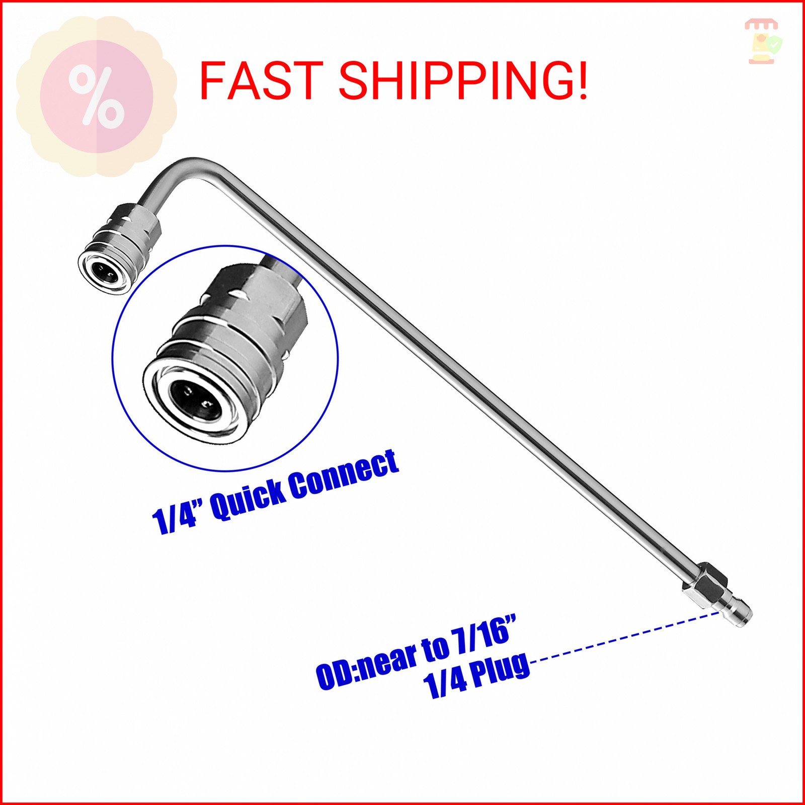 M MINGLE Pressure Washer Wand Extension, 90 Degree Curved Angled, Undercarriage