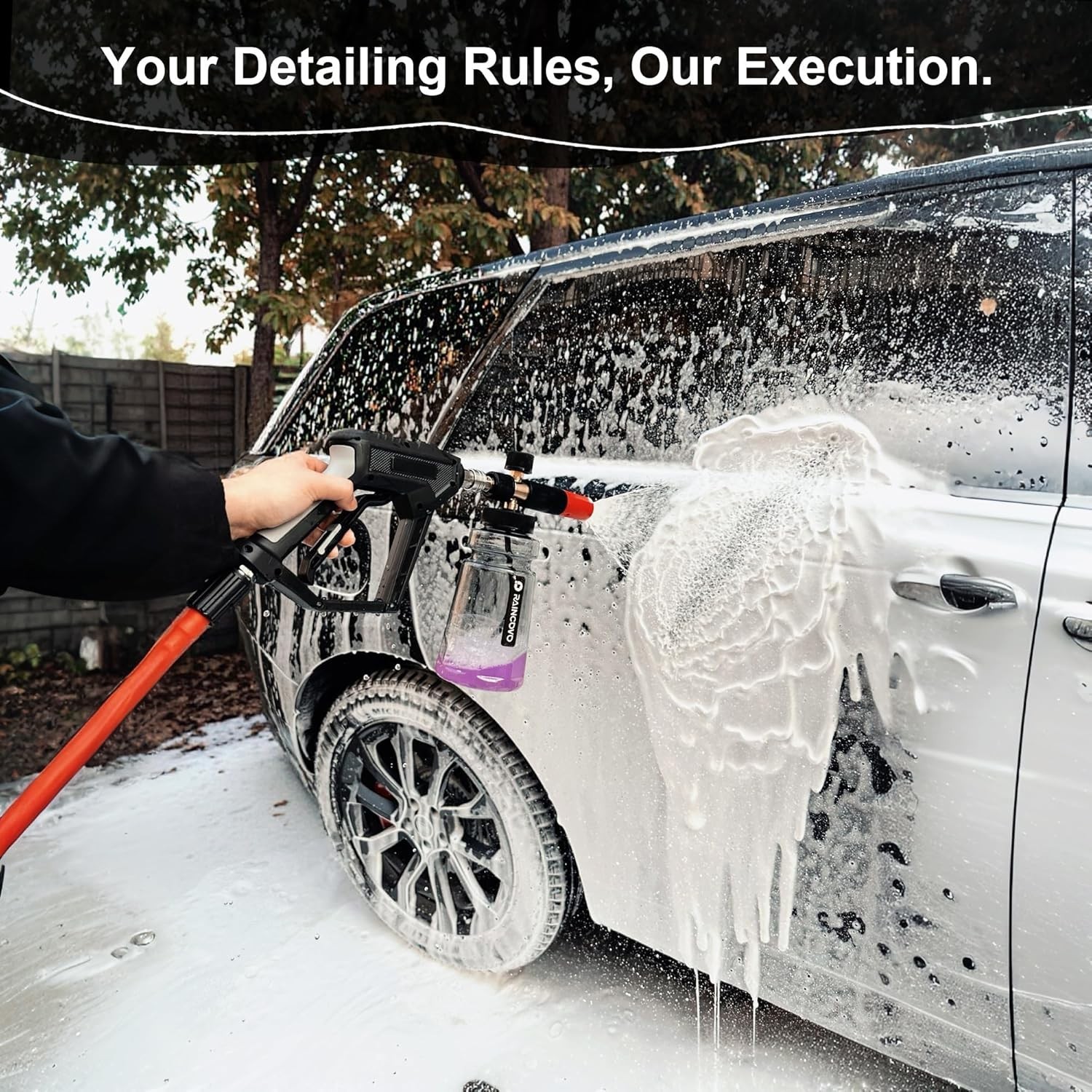 Raincovo Foam Cannon Wide Mouth for Pressure Washer, Thick Snow Foam Lance for C