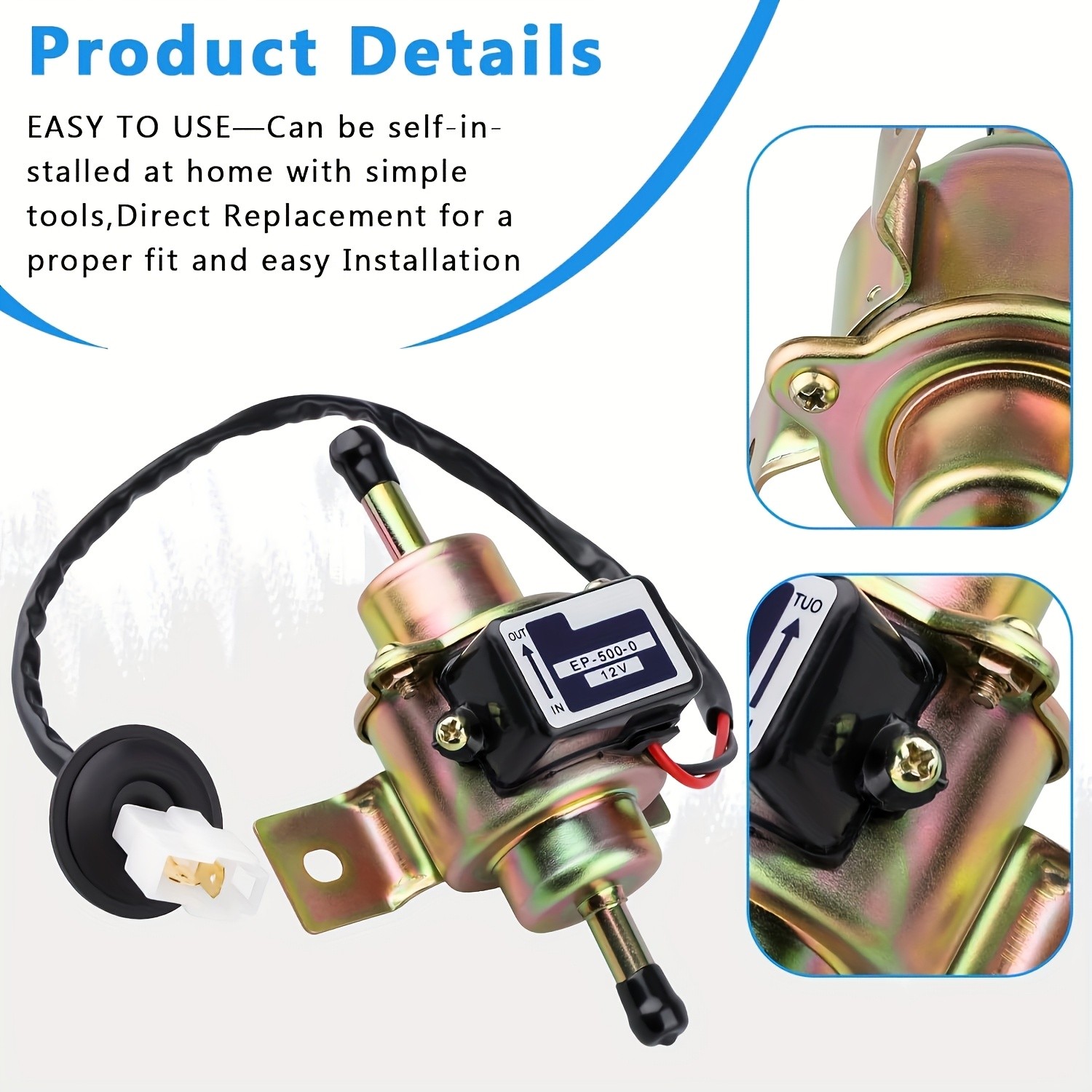 Functional Adaptable Stable Easy to Install 12V Universal Electric Fuel Pump Kit