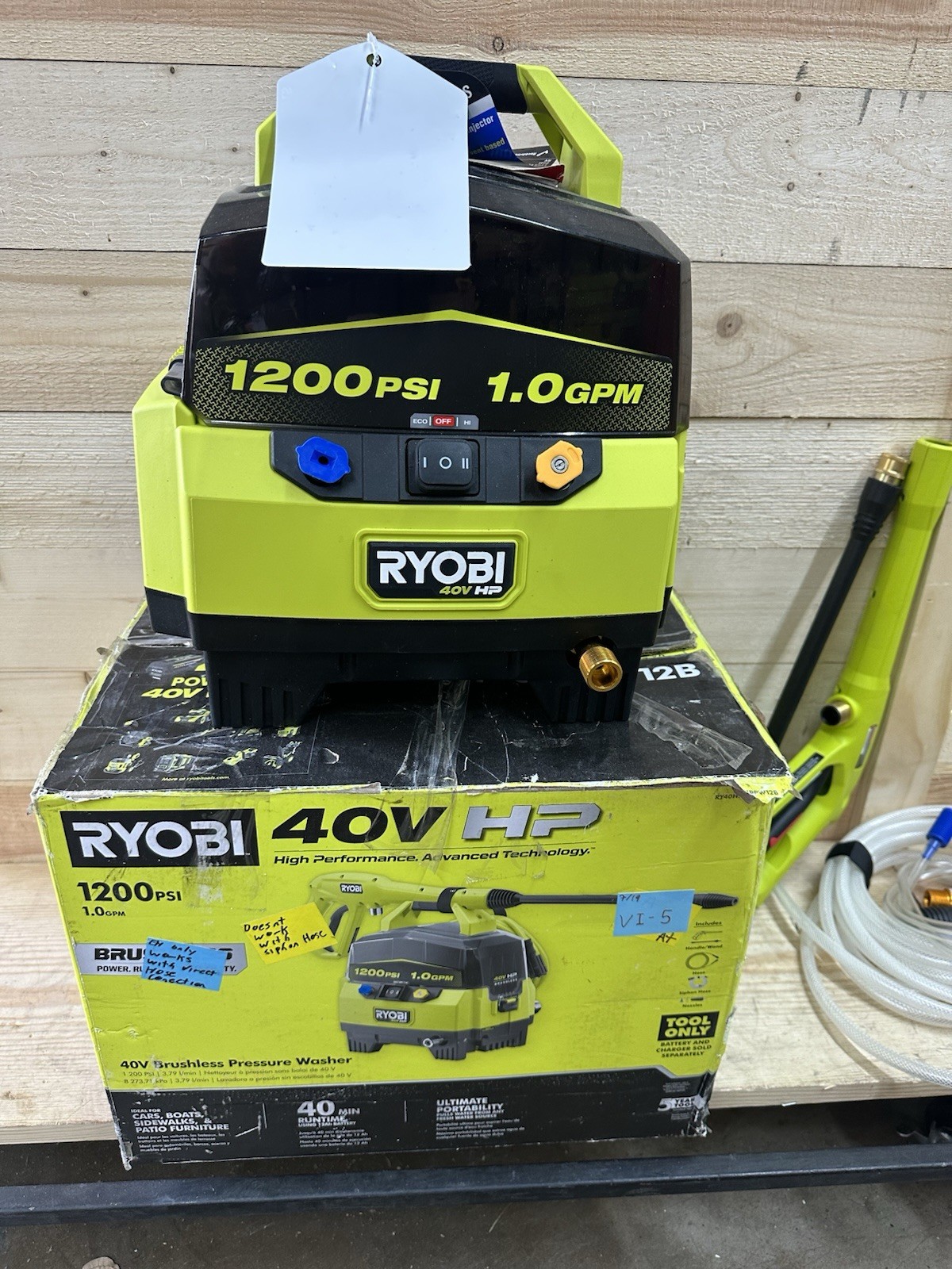Ryobi 40V 1200PSI Pressure Washer RY40HPPW12B For Parts Or Repair VI-5