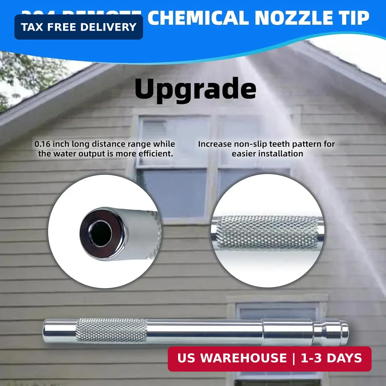 Pressure Washer Long Range Chemical Nozzle for Shooter Tip Power Washer 304 Stai