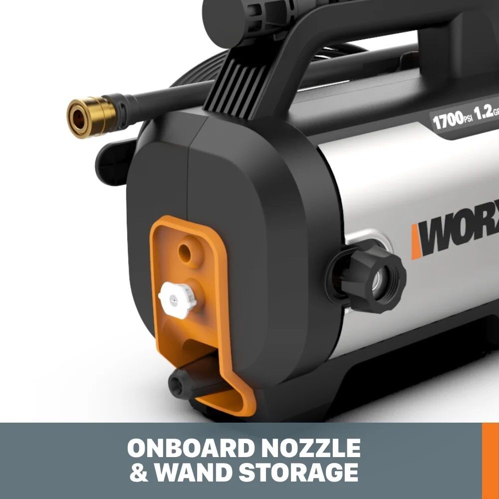 Worx 1700 Psi 1.2 Gpm Electric Cold Water Pressure Washer With 2 Spray Nozzles