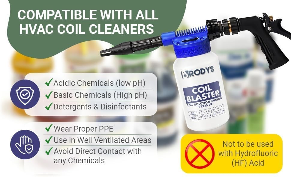 2 Quart Automatic Mixing Sprayer for Effortless A/C Coil Cleaning Solutions