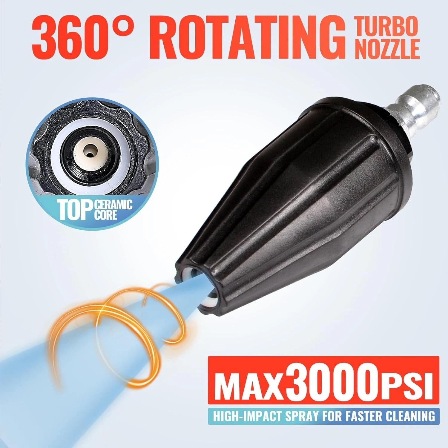 Efficient 3000 PSI Pressure Washer Turbo Nozzle – 4.0GPM with Quick Connector