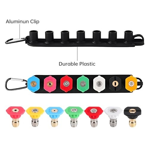 Pressure Washer Tips, Set of 7 Pressure Washer Nozzle Tips with 7 Tips + Holder