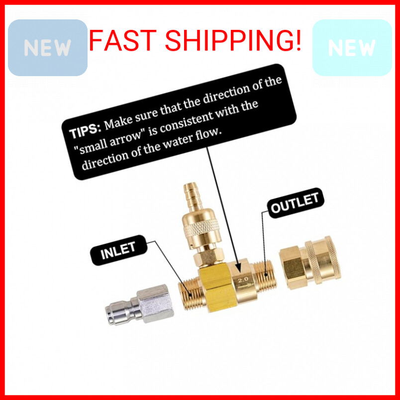 Raincovo Downstream Injector for Pressure Washer, Power Washer Chemical Injector